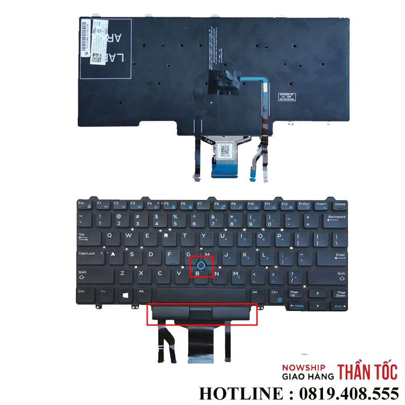 Bàn Phím Laptop Dell Latitude 3340 3350 5480 7480 E5450 E7450 F2X80 Có Led + Chuột